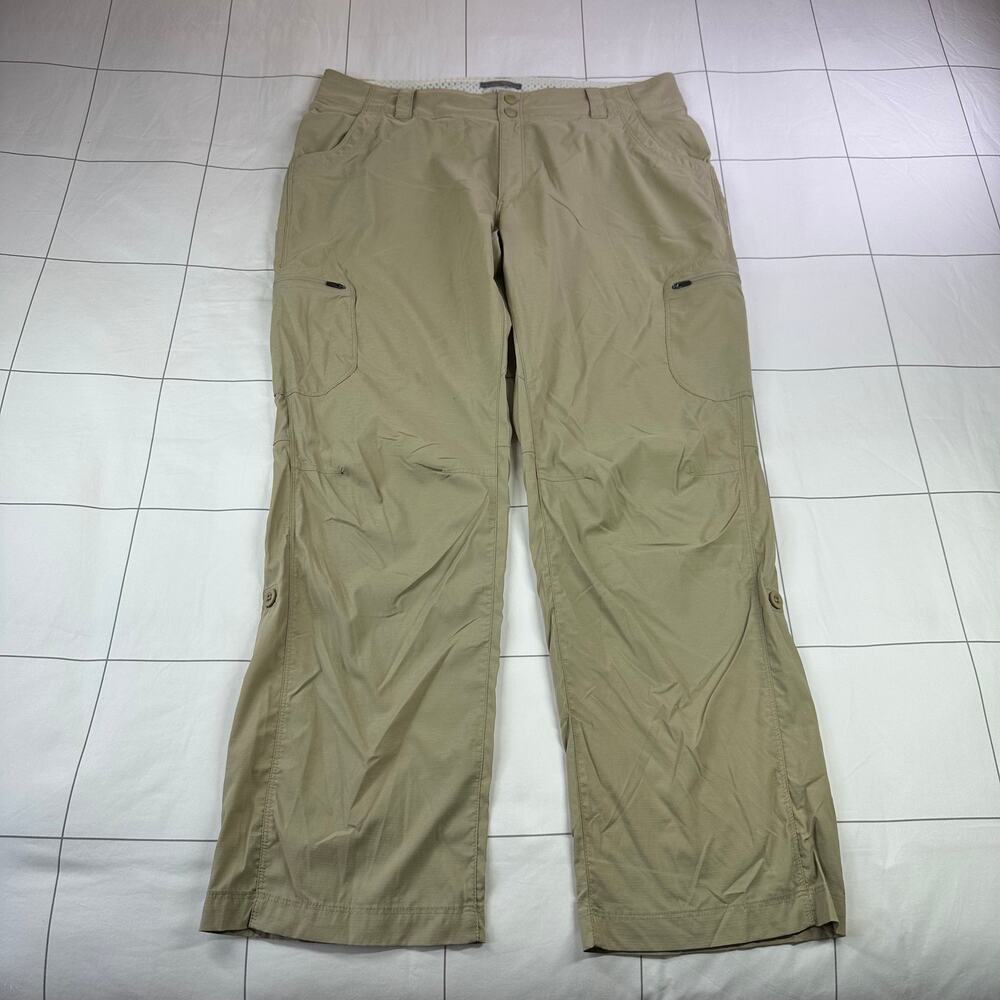 L.L.Bean Pants Womens 14 Tan Vista Trekking Mid Rise Straight Leg Hike Outdoor